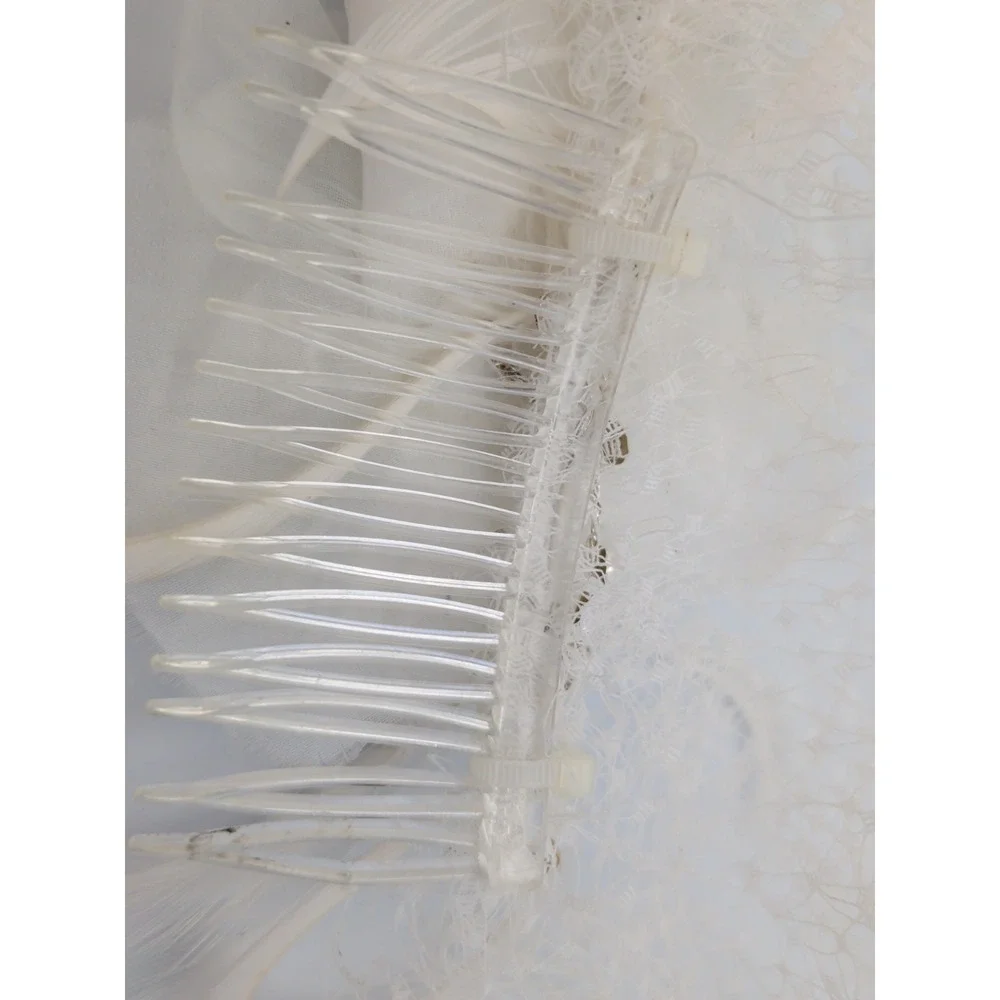 Gorgeous Vintage Wedding Veil w/Feathers & Ribbon Sash, Jessica McClintock?